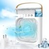 (FREE HOME DELIVERY) Portable Air Conditioner Fan With 3 Wind Speeds, Humidifier With LED Night Light Water Mist Fans - Image 7